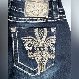 NWT Miss Me Mid-Rise Bootcut Jeans Women Size 28 x 34 Embellished Cross Pockets